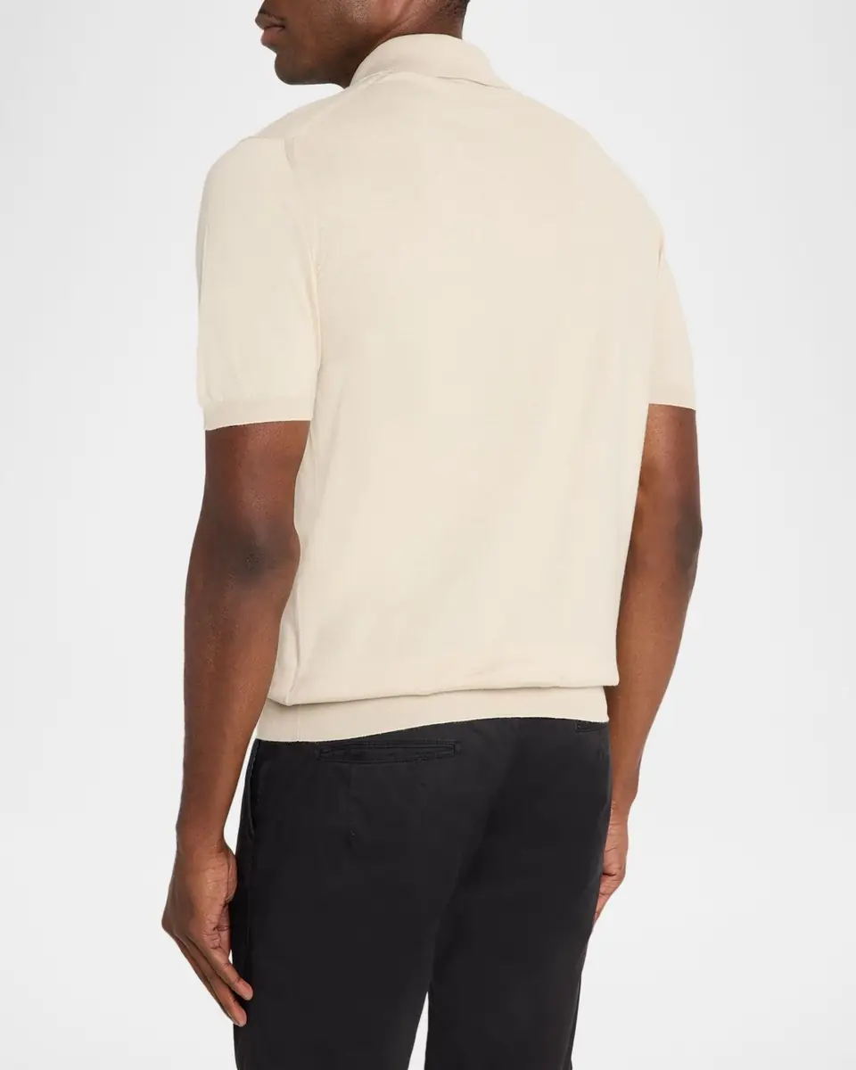 Kiton Men's Cotton Knit Polo Shirt | Thumbnail 3 Kiton Men's Cotton Knit Polo Shirt | Thumbnail 3