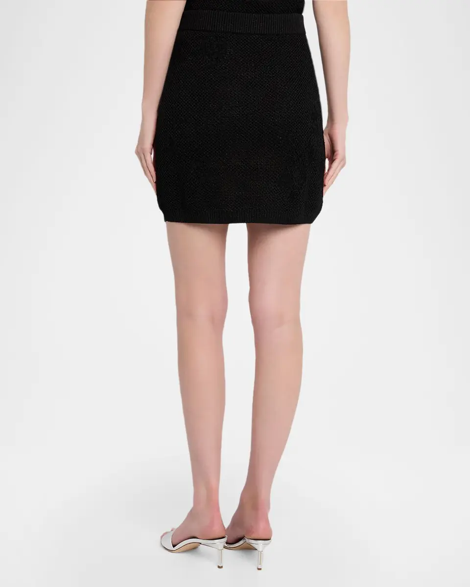 Amiri Floral Crochet Mini Skirt | Thumbnail 3