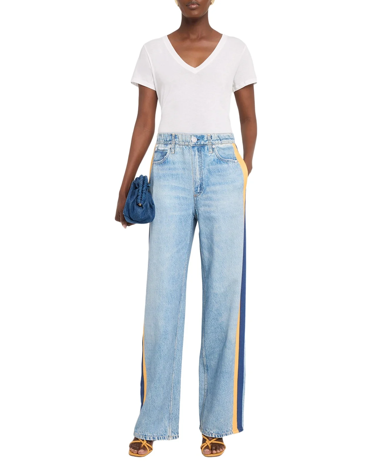 rb Miramar Terry Wide-Leg Track Jeans rb Miramar Terry Wide-Leg Track Jeans