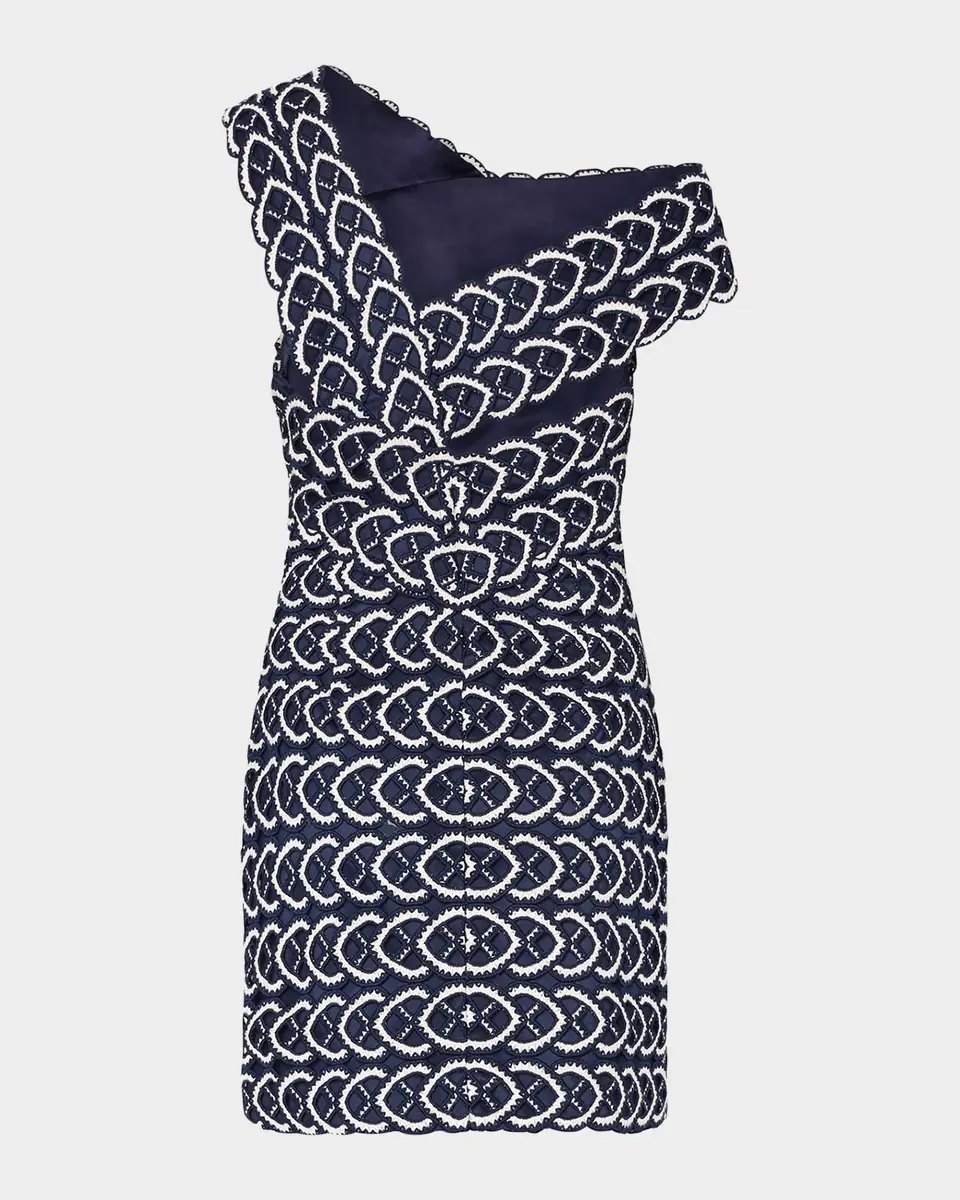 Milly Leah One-Shoulder Heart Lace Mini Dress | Thumbnail 3 Milly Leah One-Shoulder Heart Lace Mini Dress | Thumbnail 3