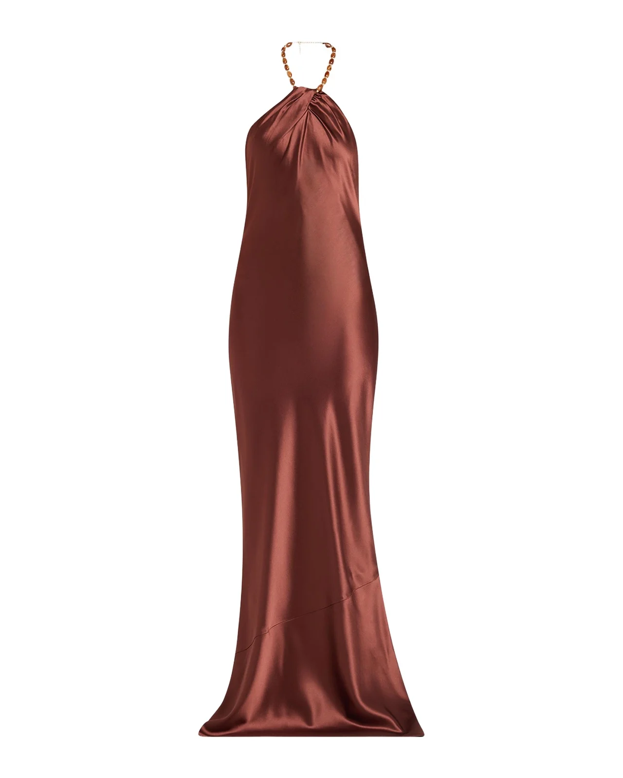 Anat Satin Beaded Halter Dress Anat Satin Beaded Halter Dress