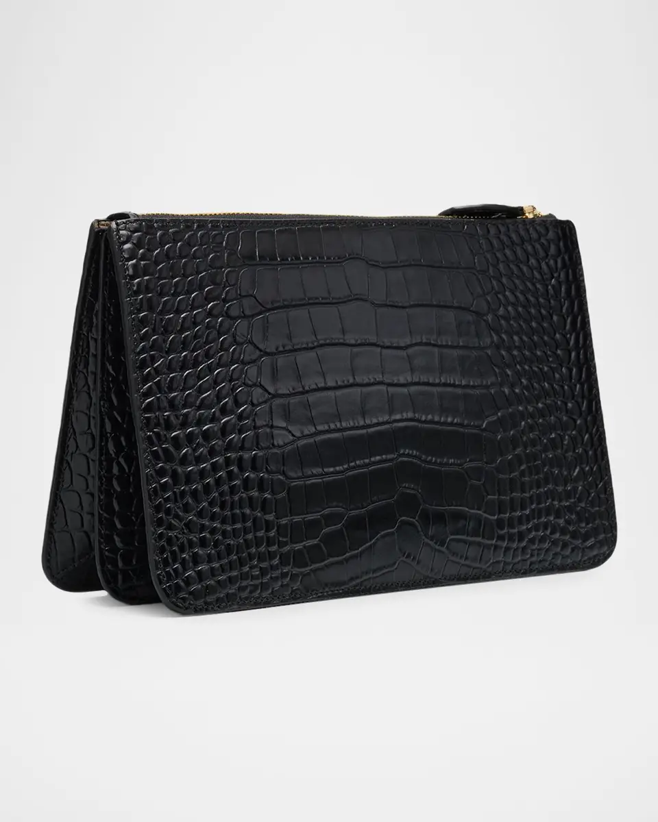 Toteme Croc-Embossed Leather Clutch Bag | Thumbnail 2 Toteme Croc-Embossed Leather Clutch Bag | Thumbnail 2