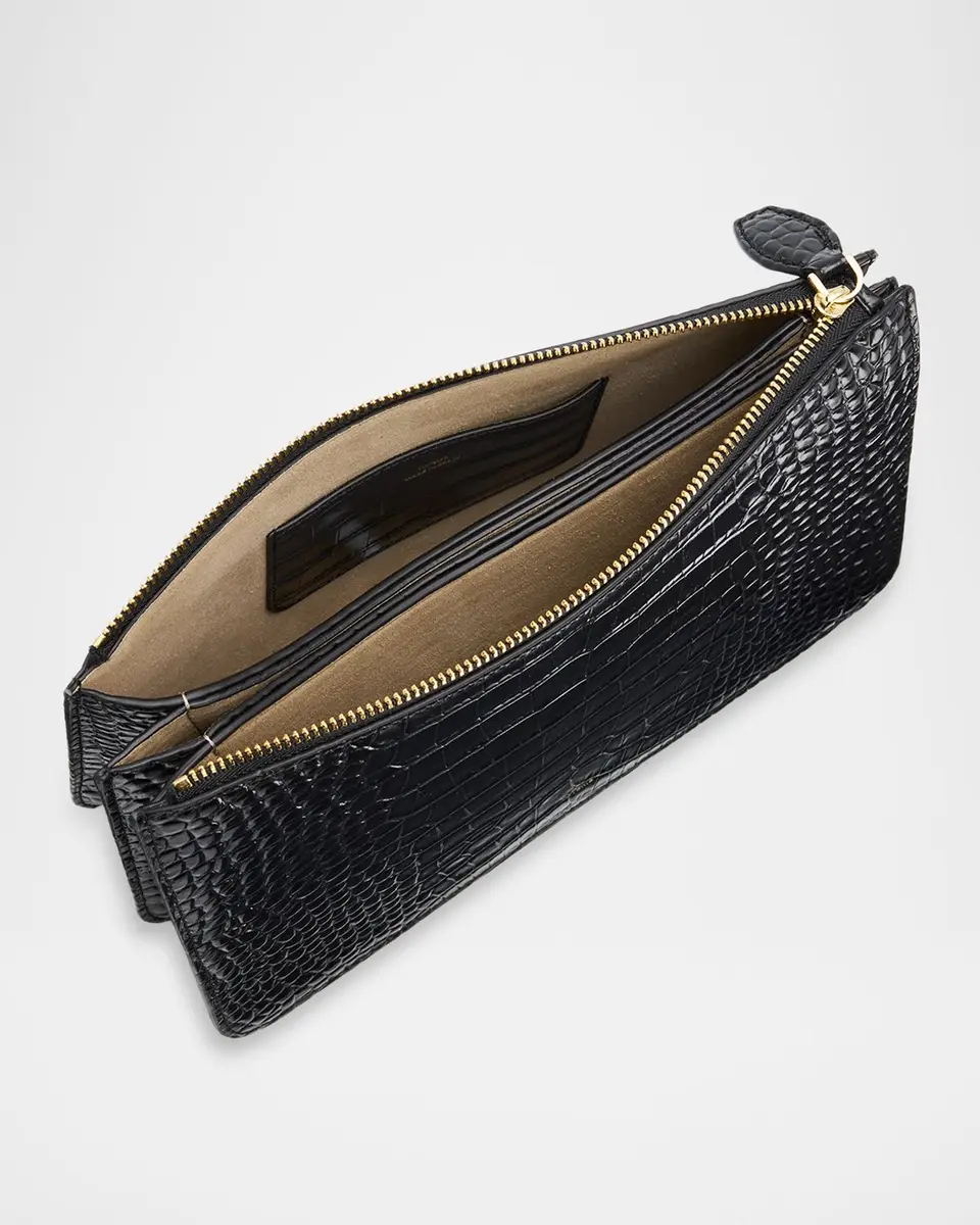 Toteme Croc-Embossed Leather Clutch Bag | Thumbnail 3 Toteme Croc-Embossed Leather Clutch Bag | Thumbnail 3