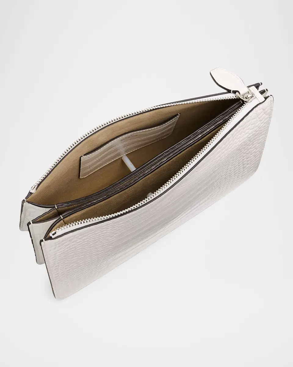Toteme Croc-Embossed Leather Clutch Bag | Thumbnail 8 Toteme Croc-Embossed Leather Clutch Bag | Thumbnail 8
