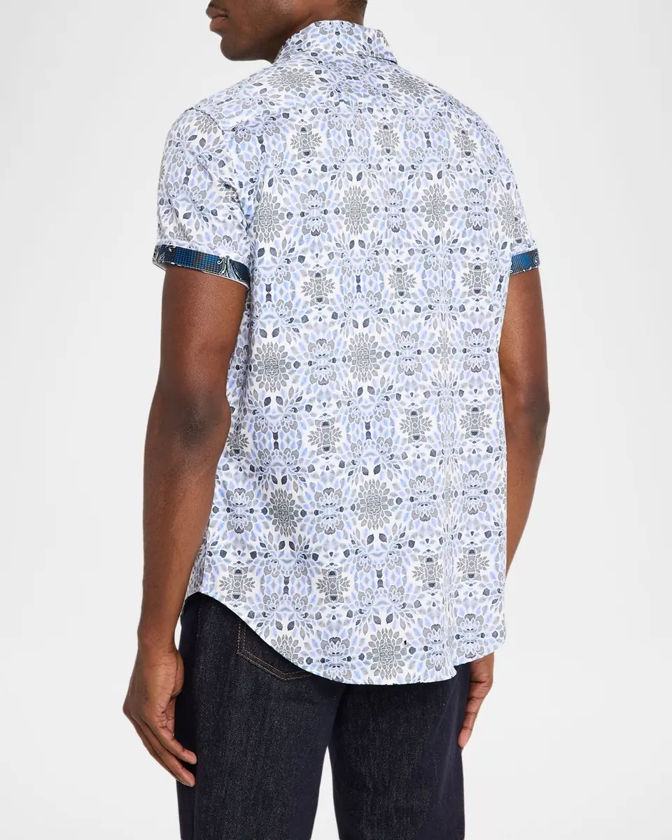 Robert Graham Men's Amagansett Satin Short-Sleeve Shirt | Thumbnail 3 Robert Graham Men's Amagansett Satin Short-Sleeve Shirt | Thumbnail 3