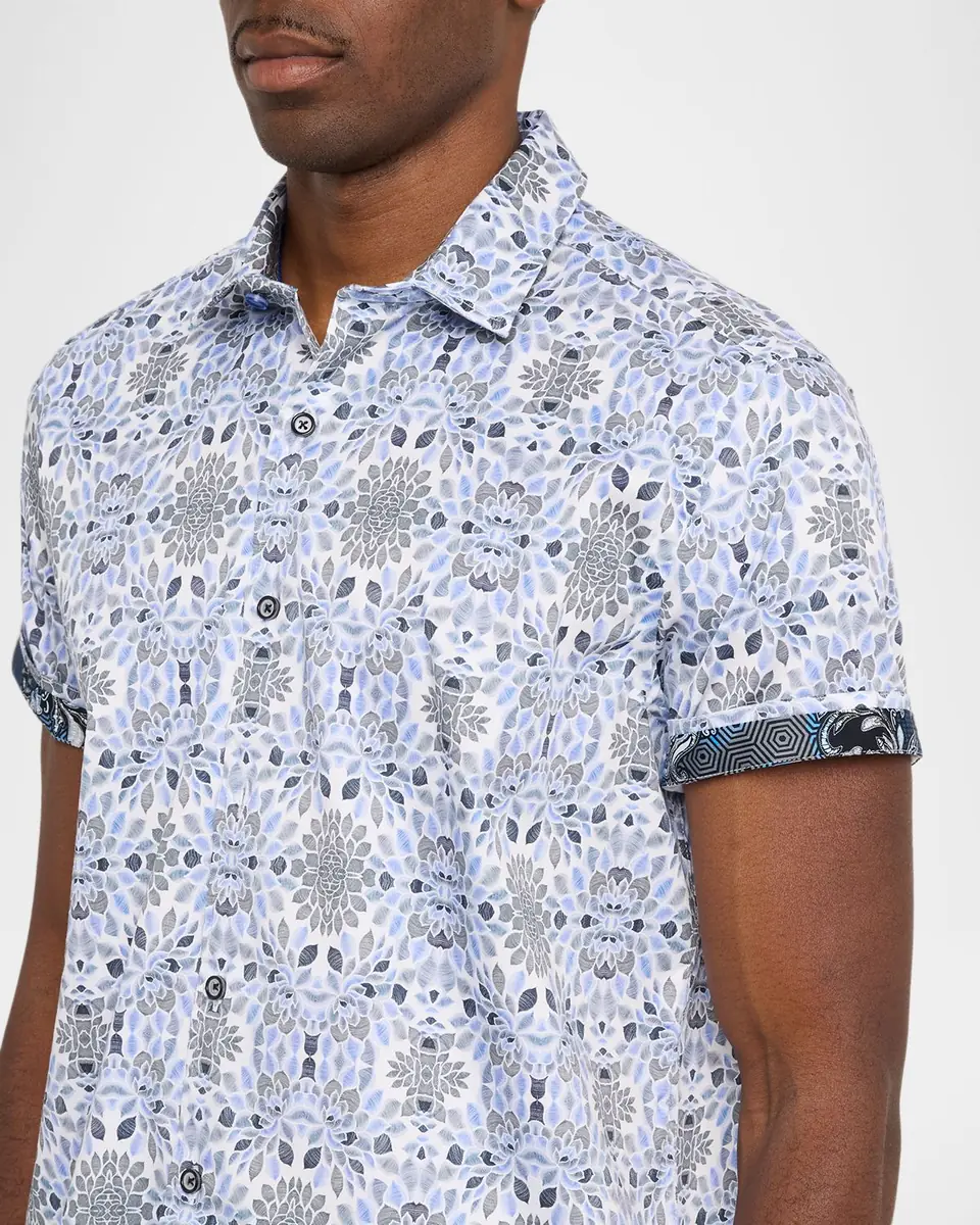 Robert Graham Men's Amagansett Satin Short-Sleeve Shirt | Thumbnail 5 Robert Graham Men's Amagansett Satin Short-Sleeve Shirt | Thumbnail 5