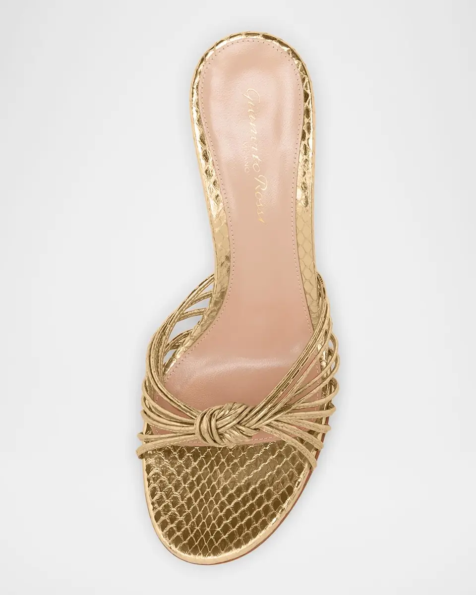 Gianvito Rossi 70MM Metallic Leather Kitten-Heel Sandals | Thumbnail 4 Gianvito Rossi 70MM Metallic Leather Kitten-Heel Sandals | Thumbnail 4