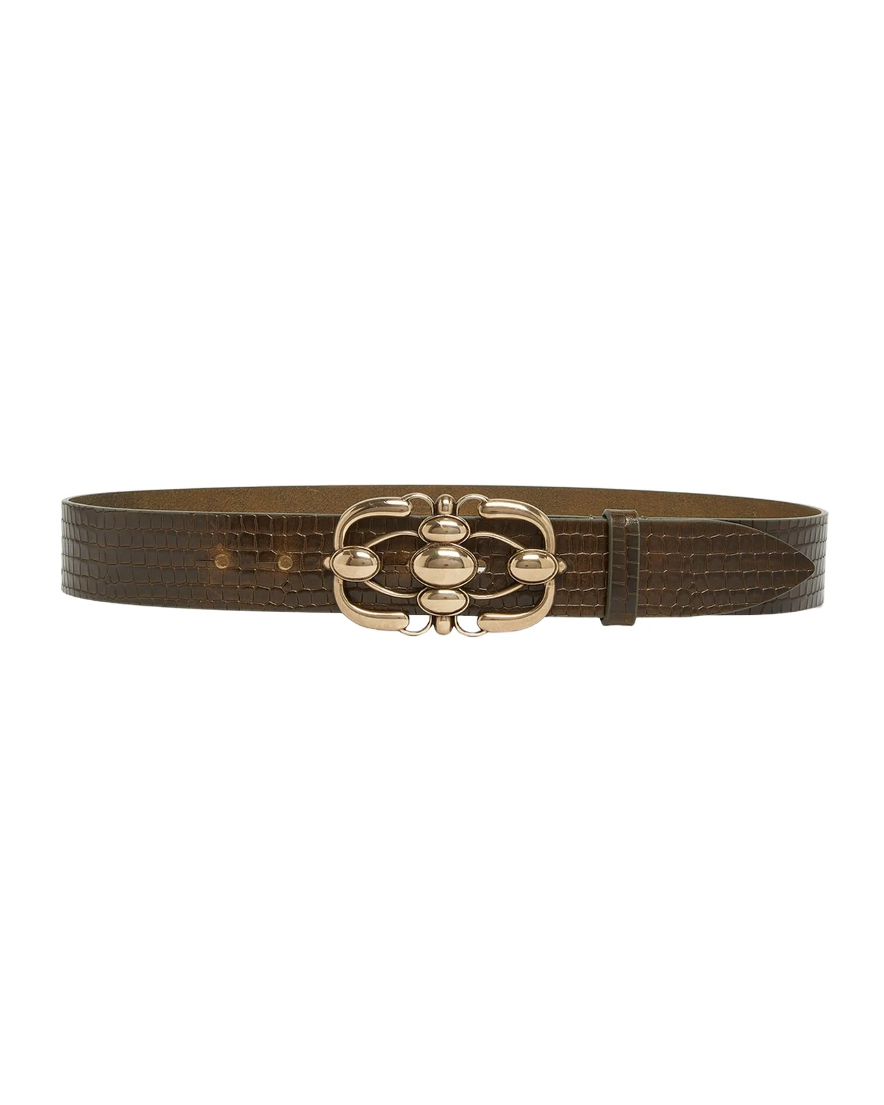 Mirko Croc-Embossed Leather Belt Mirko Croc-Embossed Leather Belt