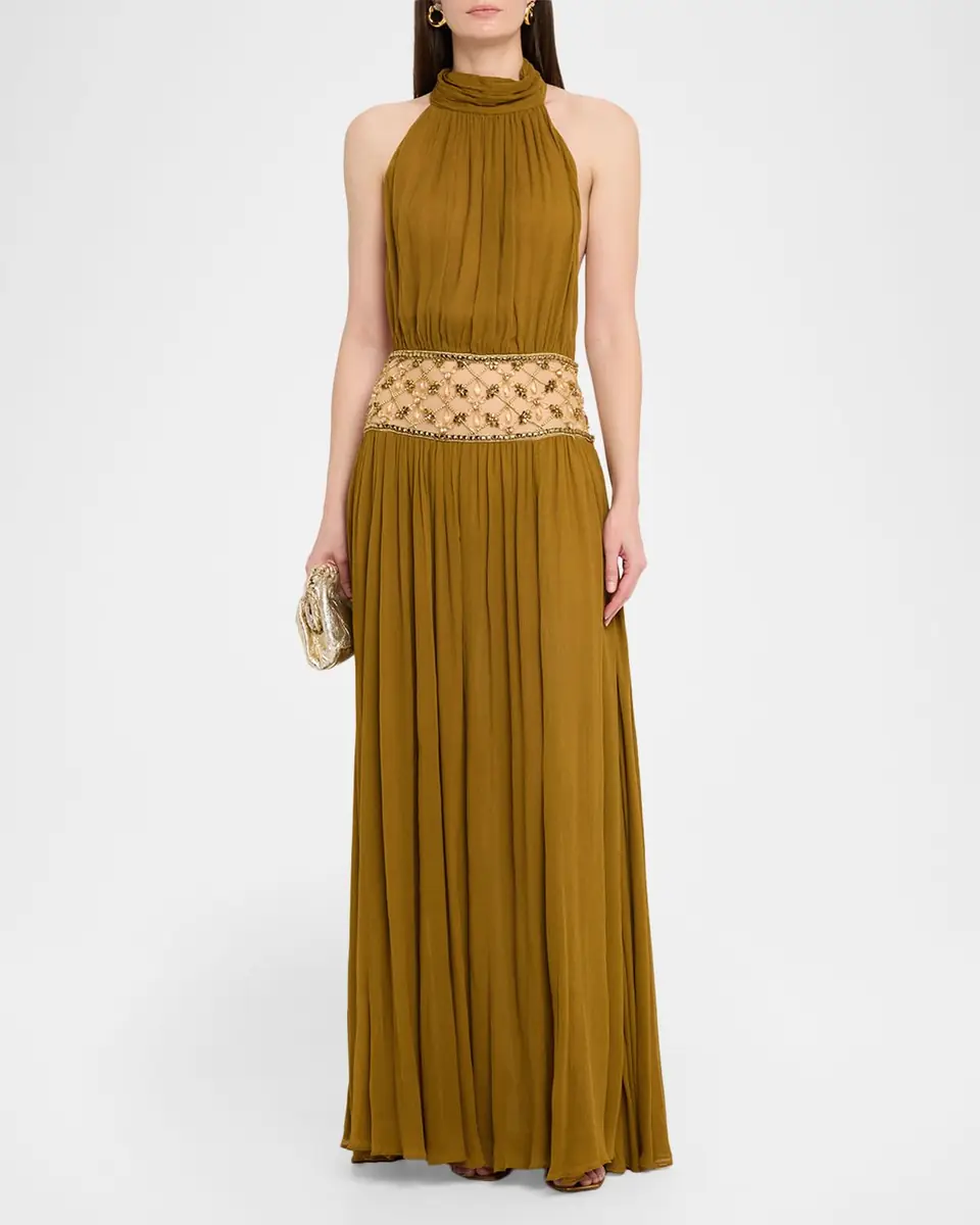 Retrofête Kreeli Embellished Halter Gown | Thumbnail 2 Retrofête Kreeli Embellished Halter Gown | Thumbnail 2