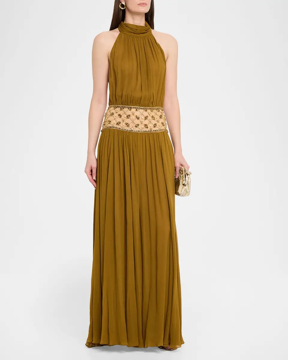 Retrofête Kreeli Embellished Halter Gown | Thumbnail 4 Retrofête Kreeli Embellished Halter Gown | Thumbnail 4