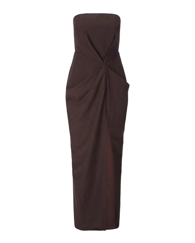 STAUD Kara Gathered Strapless Maxi Dress | Image 1 STAUD Kara Gathered Strapless Maxi Dress | Image 1