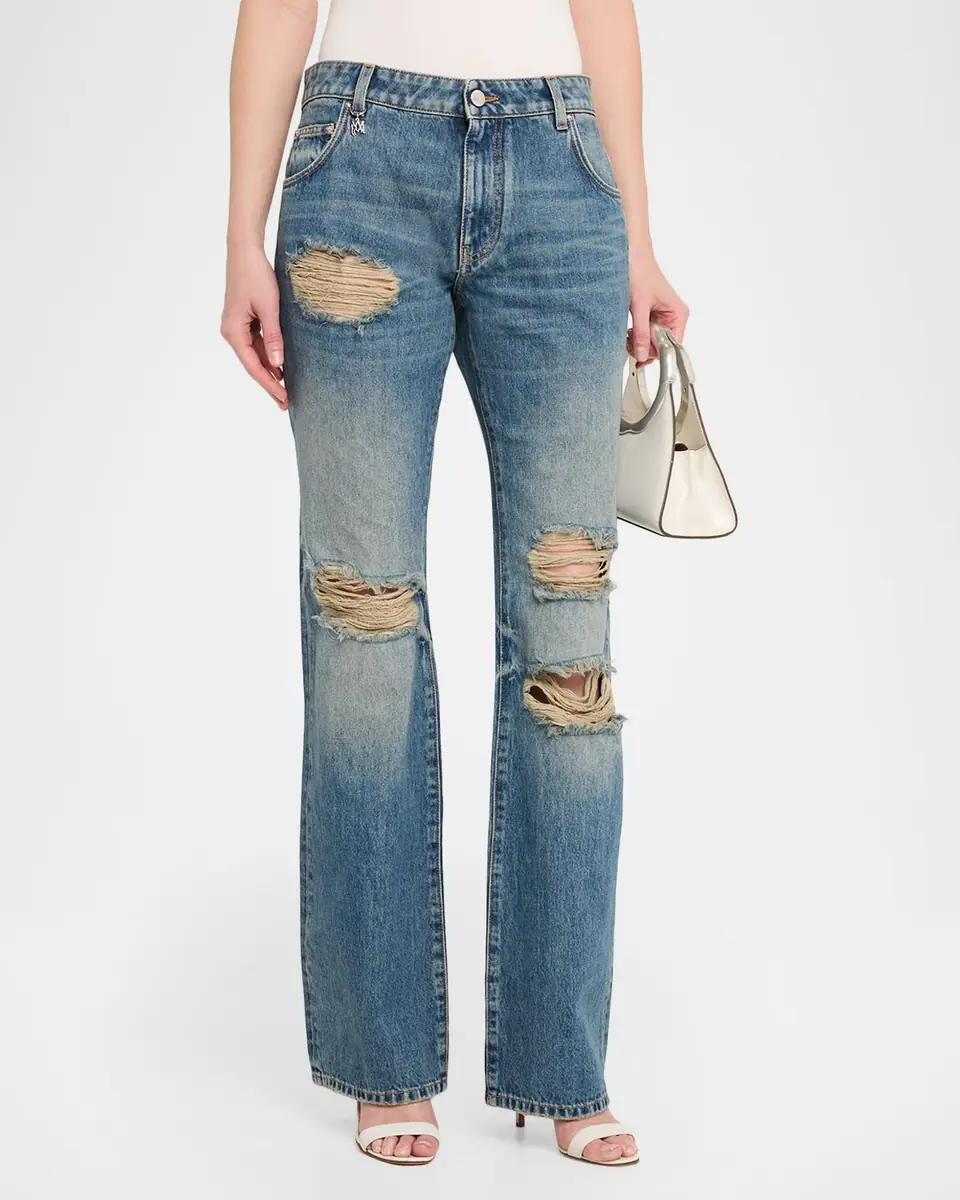 Amiri Slash Distressed Bootcut-Leg Jeans | Thumbnail 3 Amiri Slash Distressed Bootcut-Leg Jeans | Thumbnail 3