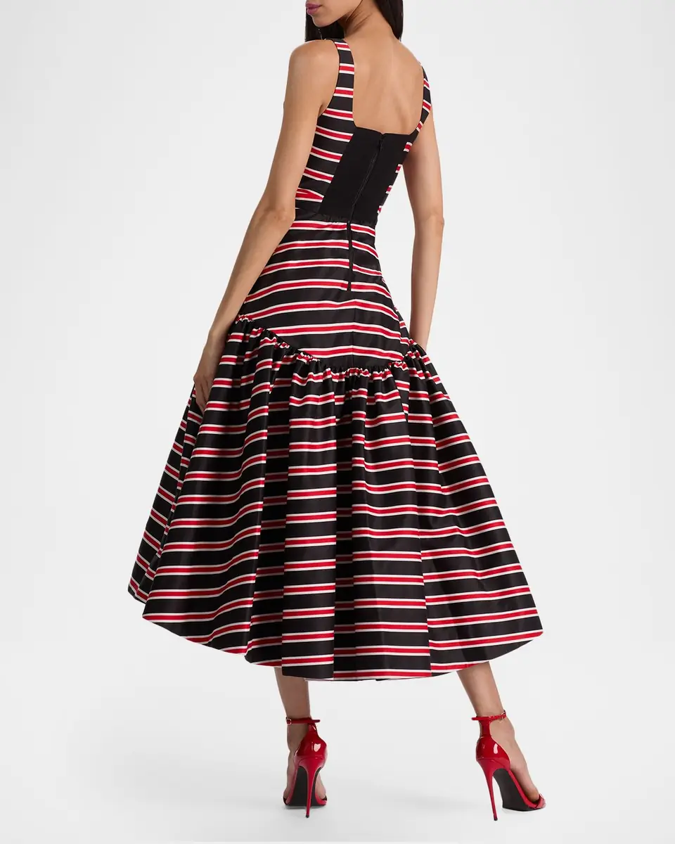 ALICE + OLIVIA Diana Striped Structured Midi Dress | Thumbnail 3 ALICE + OLIVIA Diana Striped Structured Midi Dress | Thumbnail 3