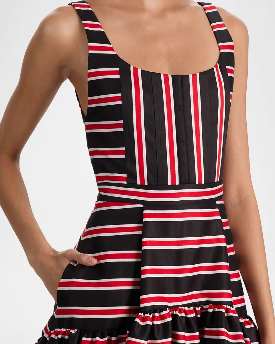 ALICE + OLIVIA Diana Striped Structured Midi Dress | Thumbnail 5 ALICE + OLIVIA Diana Striped Structured Midi Dress | Thumbnail 5