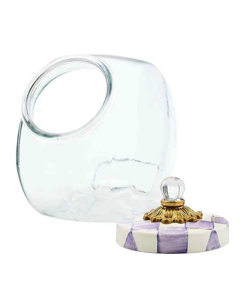 MacKenzie-Childs Cookie Jar with Violet Check Lid
