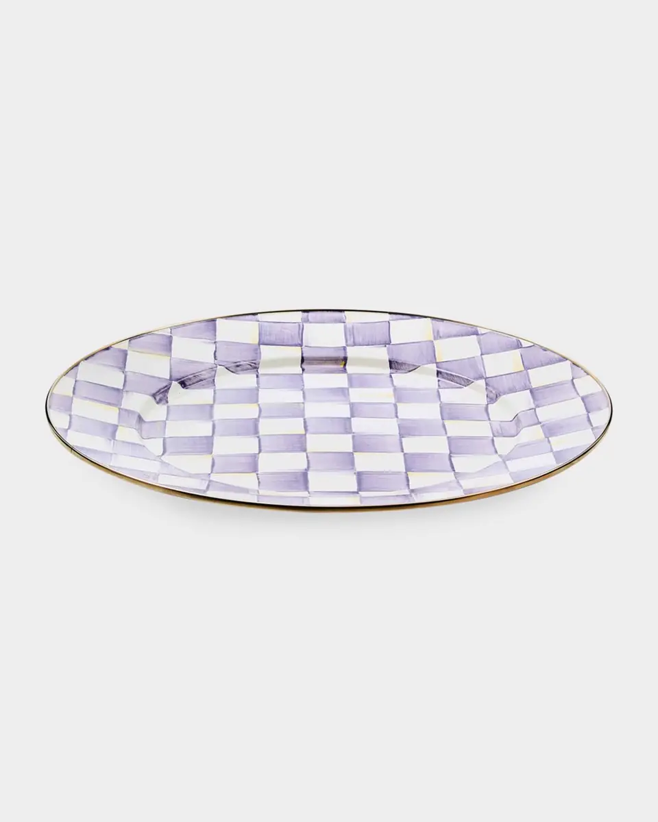 MacKenzie-Childs Violet Check Serving Platter | Thumbnail 2