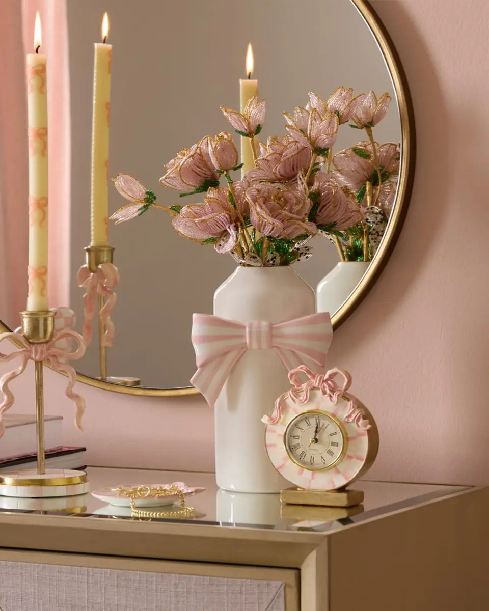 MacKenzie-Childs Rosy Bow 10" Vase | Thumbnail 2