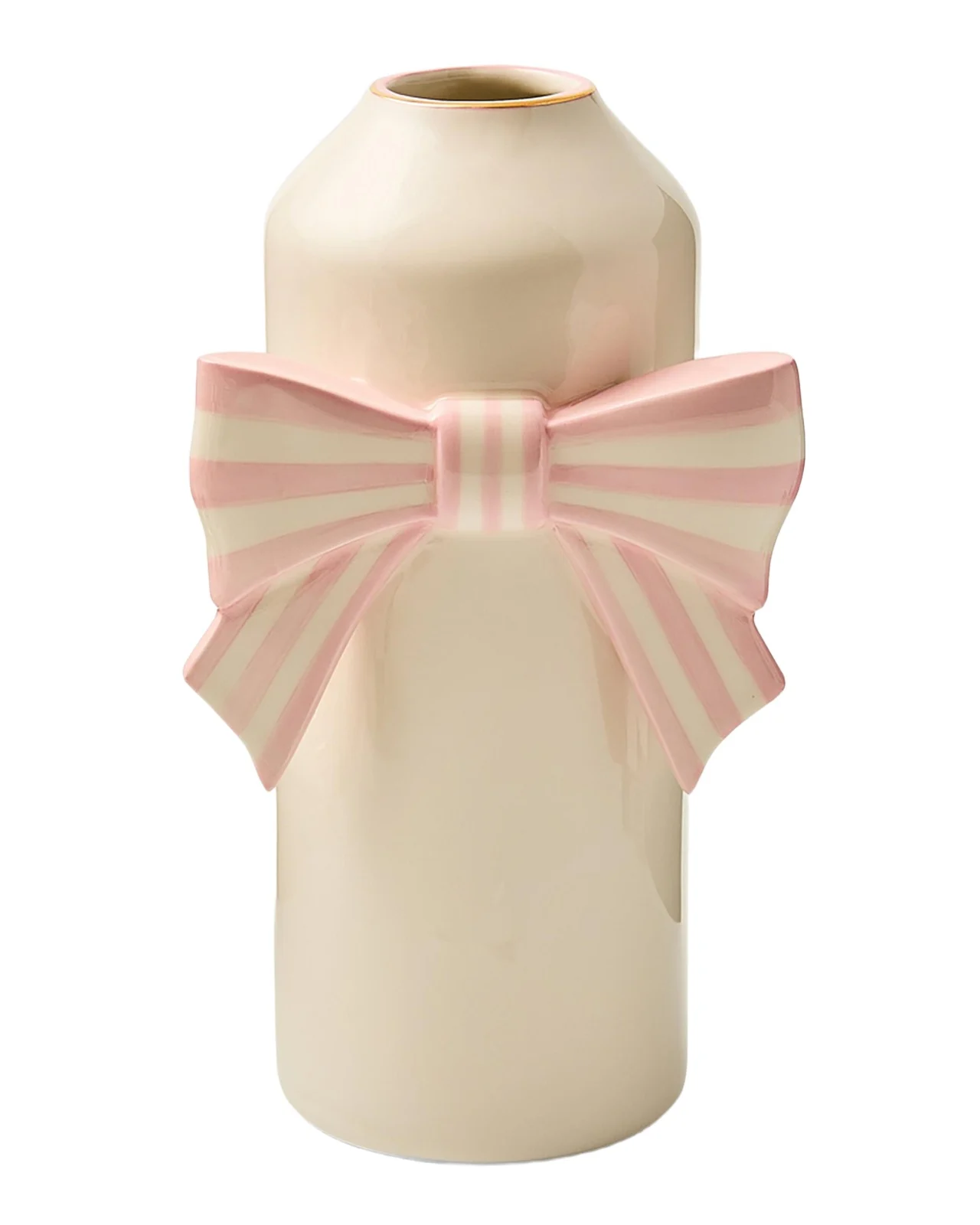MacKenzie-Childs Rosy Bow 10" Vase