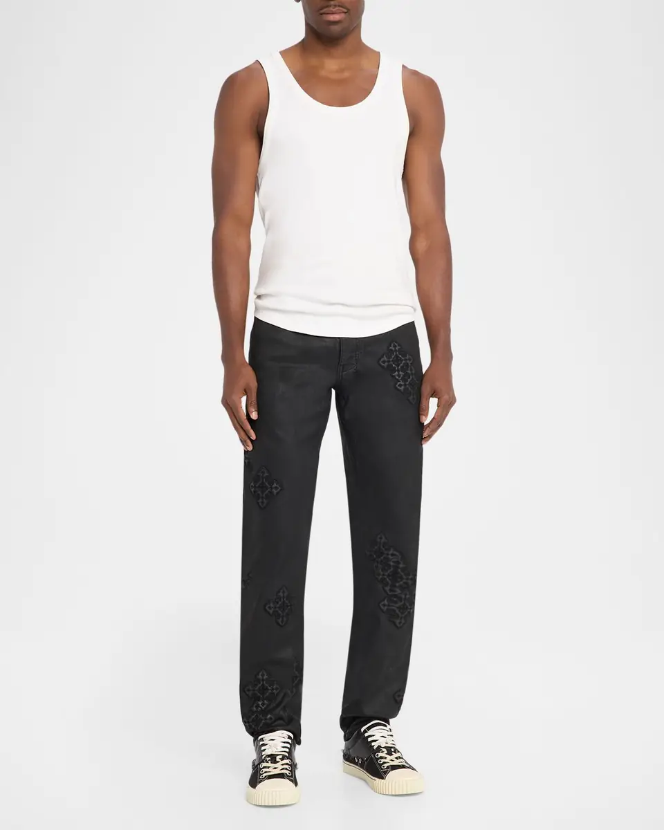 Ksubi Men's Chitch Backstage Stardom Embroidered Black Denim Jeans | Thumbnail 2 Ksubi Men's Chitch Backstage Stardom Embroidered Black Denim Jeans | Thumbnail 2