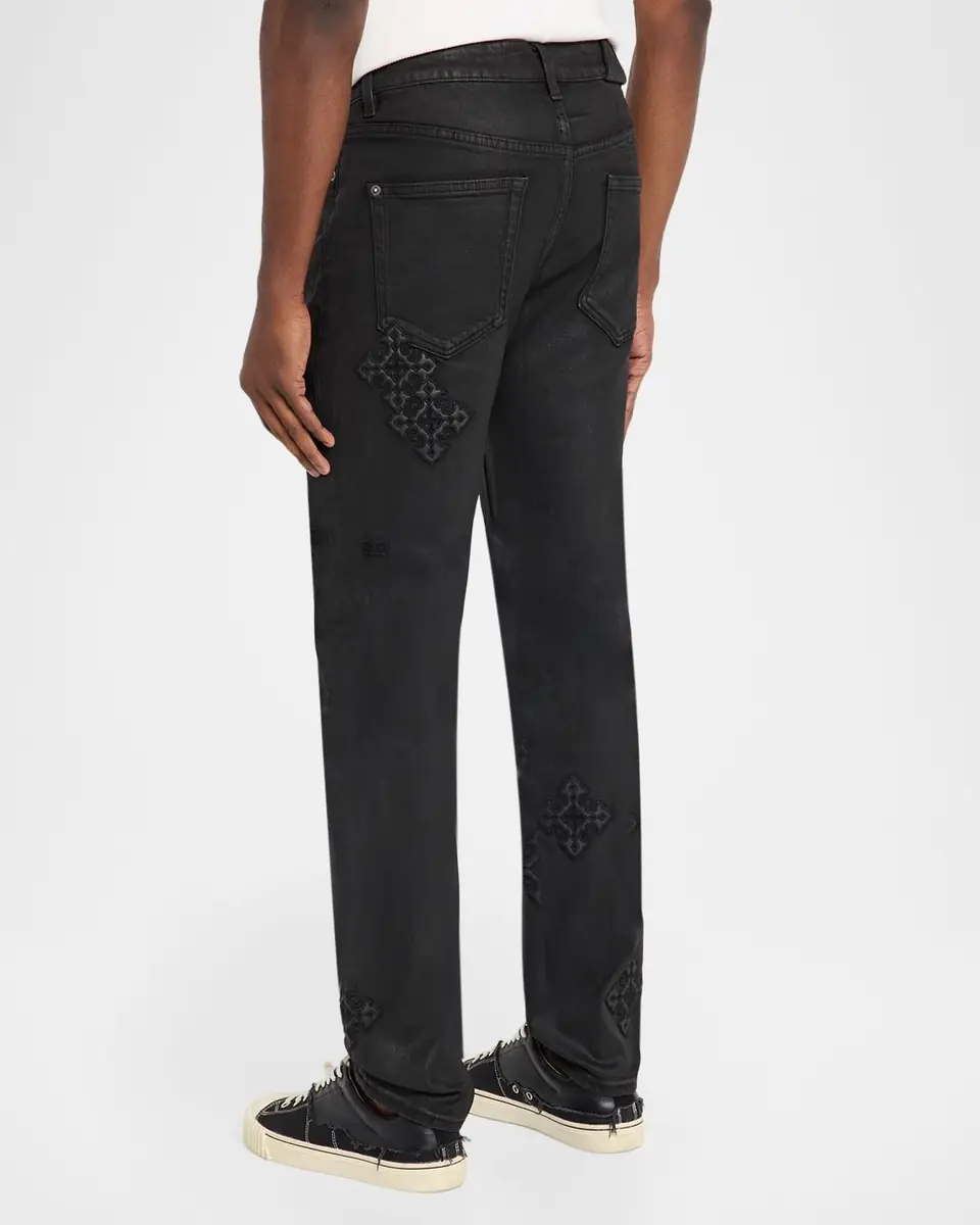 Ksubi Men's Chitch Backstage Stardom Embroidered Black Denim Jeans | Thumbnail 3 Ksubi Men's Chitch Backstage Stardom Embroidered Black Denim Jeans | Thumbnail 3