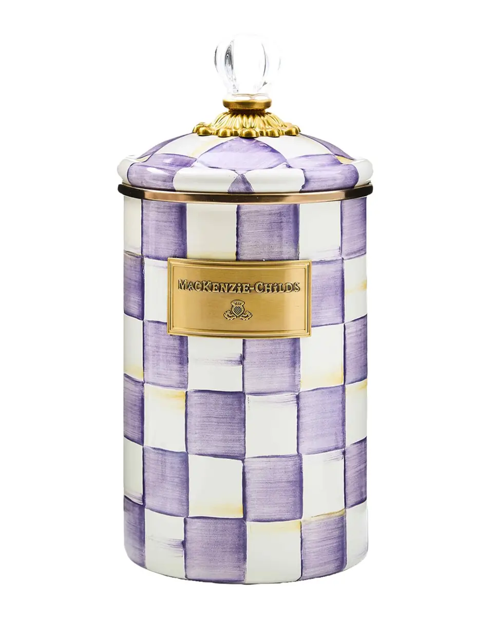 MacKenzie-Childs Violet Check Large Canister | Thumbnail 2 MacKenzie-Childs Violet Check Large Canister | Thumbnail 2