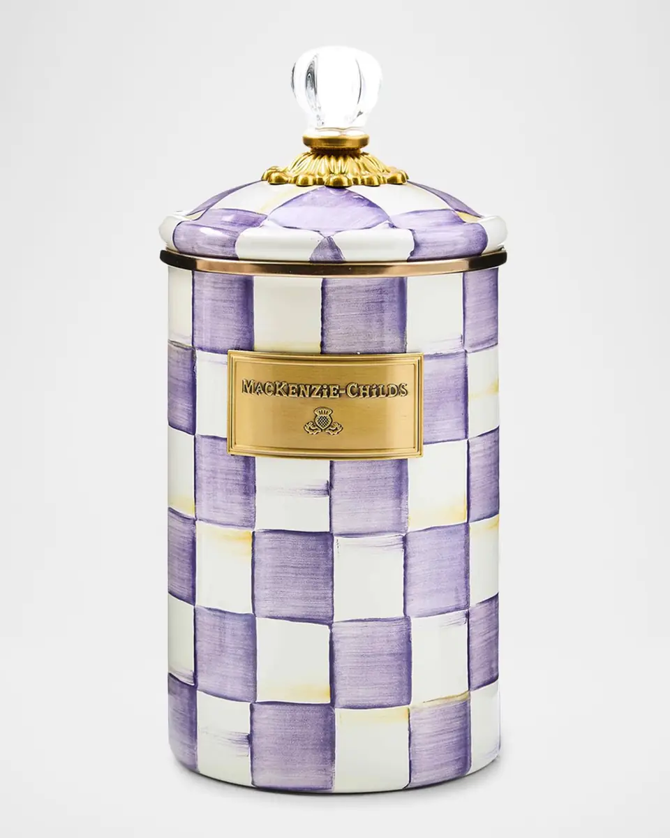 MacKenzie-Childs Violet Check Large Canister | Thumbnail 3 MacKenzie-Childs Violet Check Large Canister | Thumbnail 3