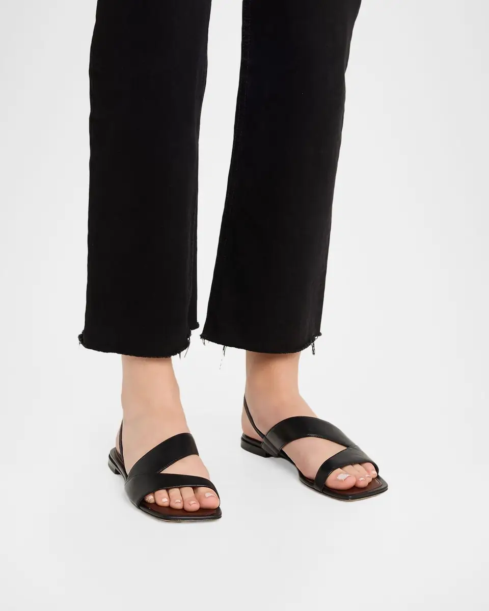 Vince Parker Leather Flat Slingback Sandals | Thumbnail 2