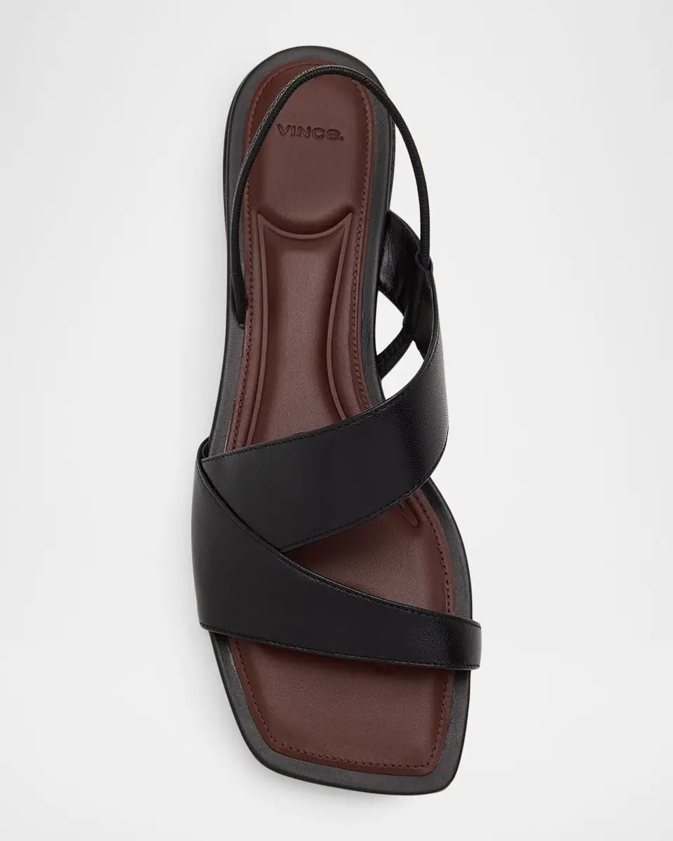 Vince Parker Leather Flat Slingback Sandals | Thumbnail 6