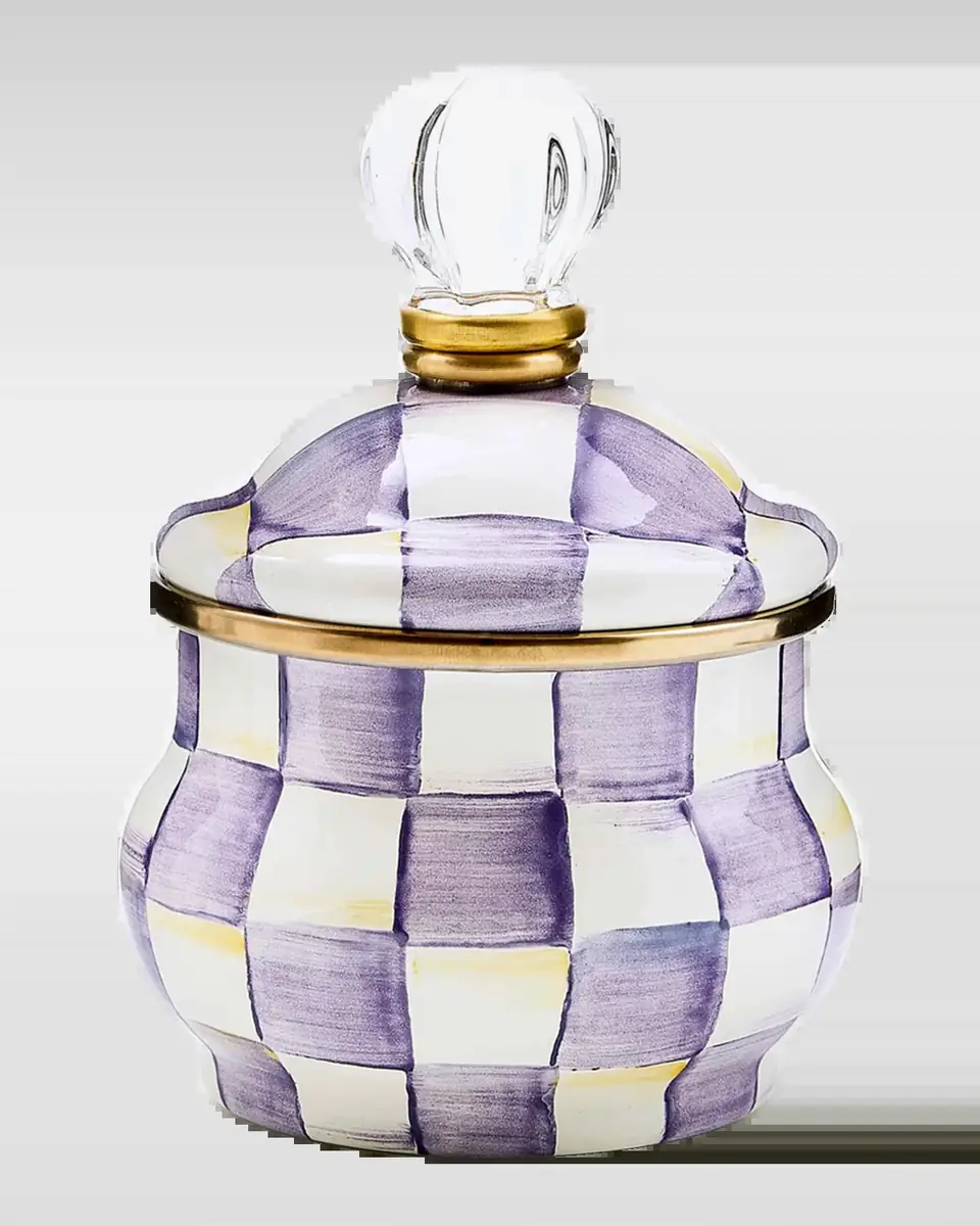 MacKenzie-Childs Violet Check Lidded Sugar Bowl | Thumbnail 2