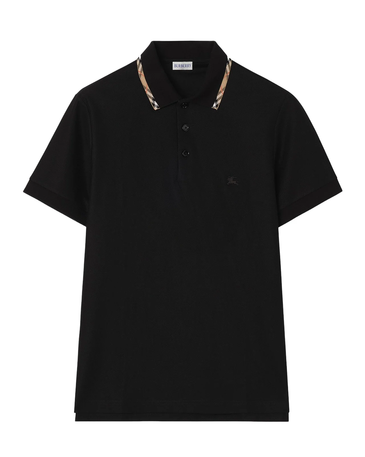 Men's Slim Fit Check-Placket Pique Polo Shirt