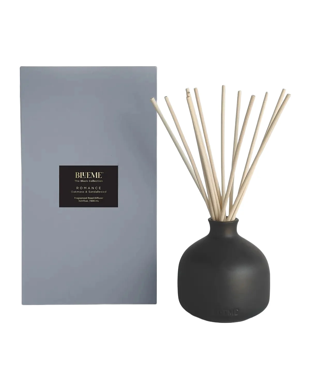 Blueme BLK Romance Large Fragrance Reed Diffuser - Oakmoss & Sandalwood