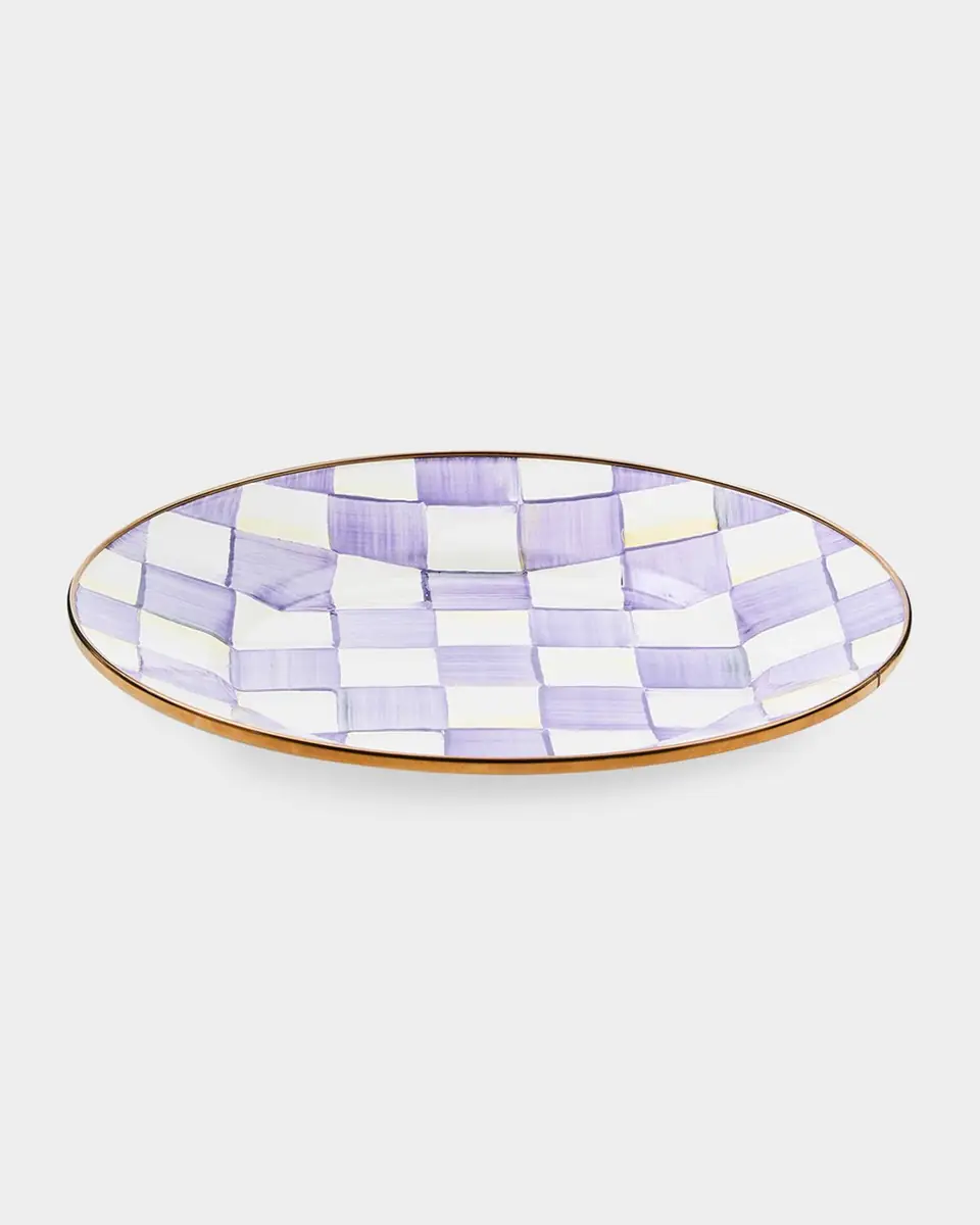 MacKenzie-Childs Violet Check Dinner Plate | Thumbnail 2