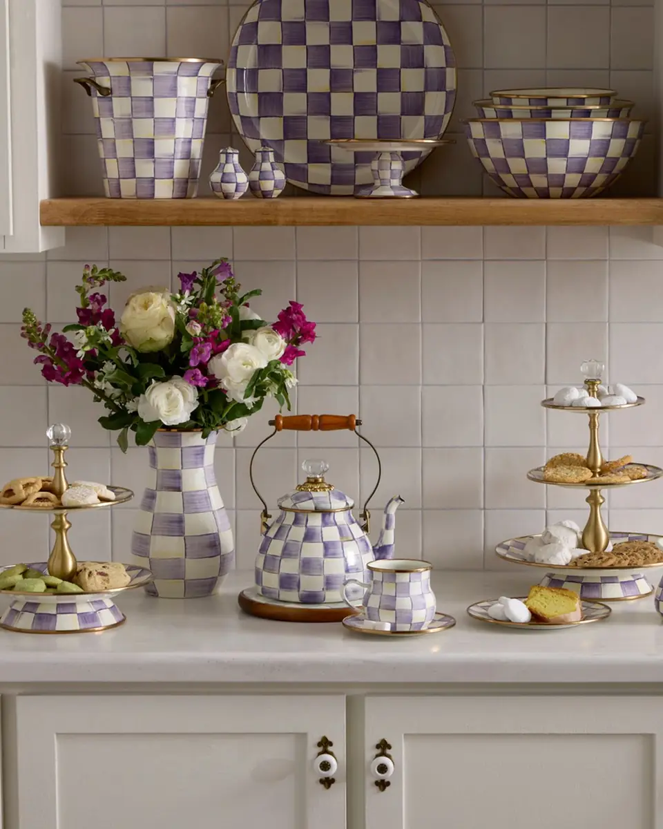 MacKenzie-Childs Violet Check Dinner Plate | Thumbnail 3