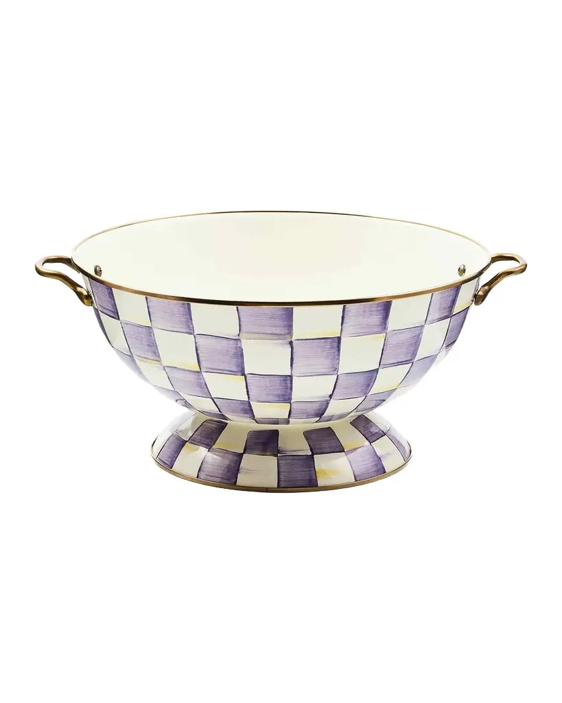 MacKenzie-Childs Violet Check Everything Bowl