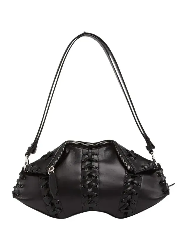 Manta Lace-Up Corset Leather Clutch