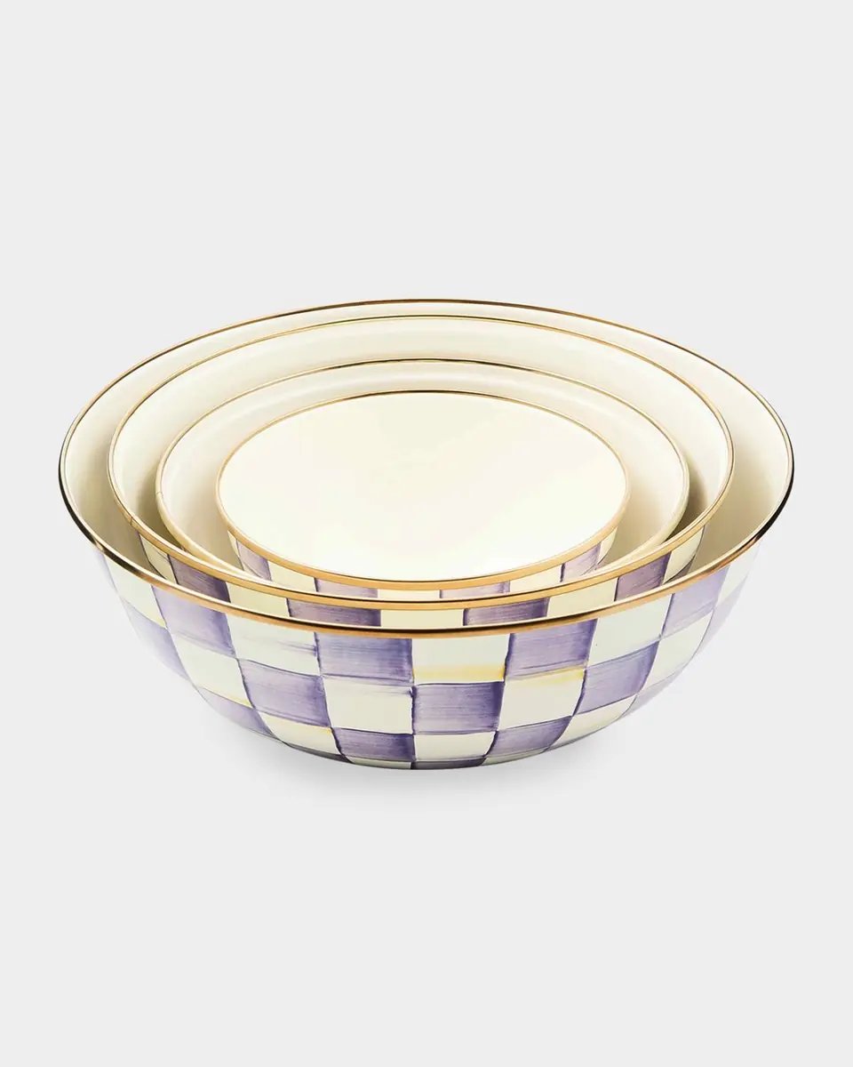 MacKenzie-Childs Violet Check Small Everyday Bowl | Thumbnail 2 MacKenzie-Childs Violet Check Small Everyday Bowl | Thumbnail 2