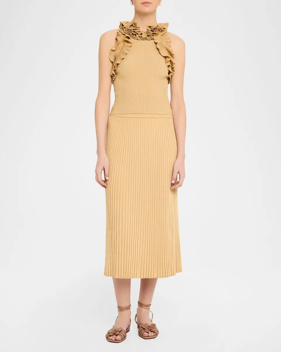 Zimmermann Luna Metallic Ruffled Tank Top | Thumbnail 2 Zimmermann Luna Metallic Ruffled Tank Top | Thumbnail 2