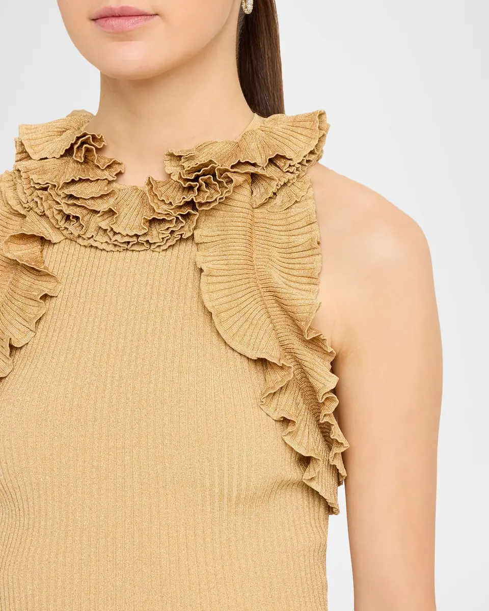 Zimmermann Luna Metallic Ruffled Tank Top | Thumbnail 5 Zimmermann Luna Metallic Ruffled Tank Top | Thumbnail 5