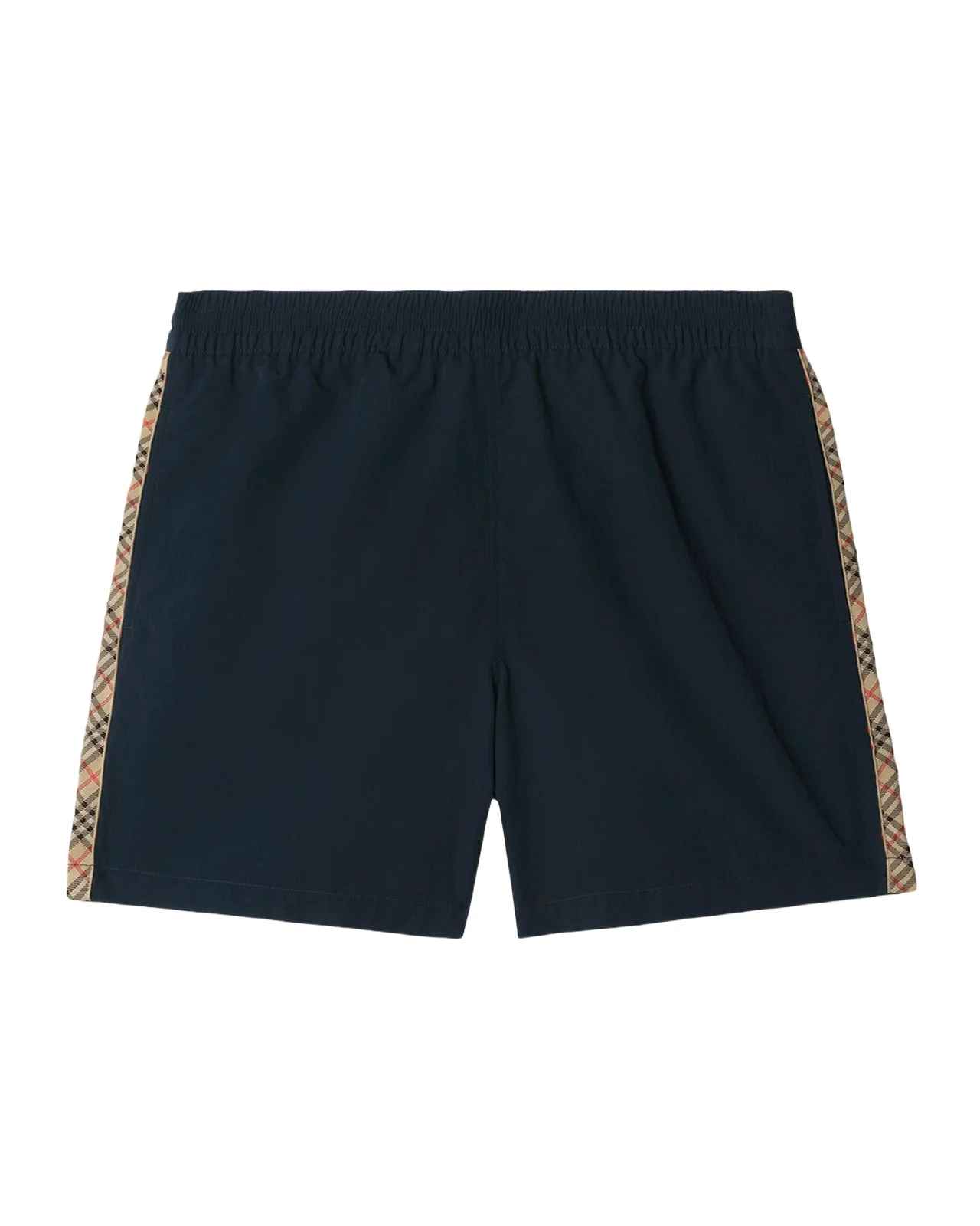 Men's Nylon Check-Trim Swim Trunks
