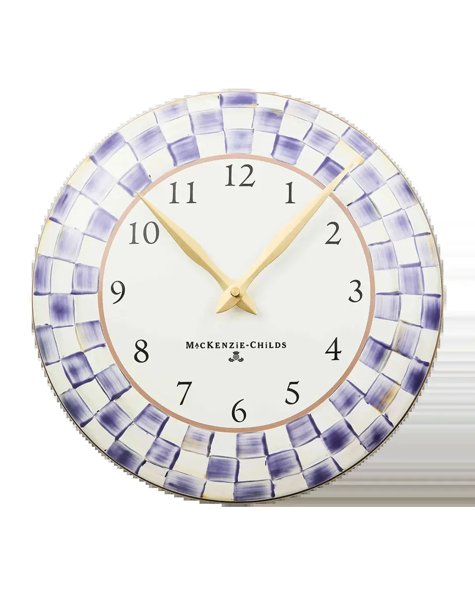 MacKenzie-Childs Violet Check Wall Clock | Thumbnail 2