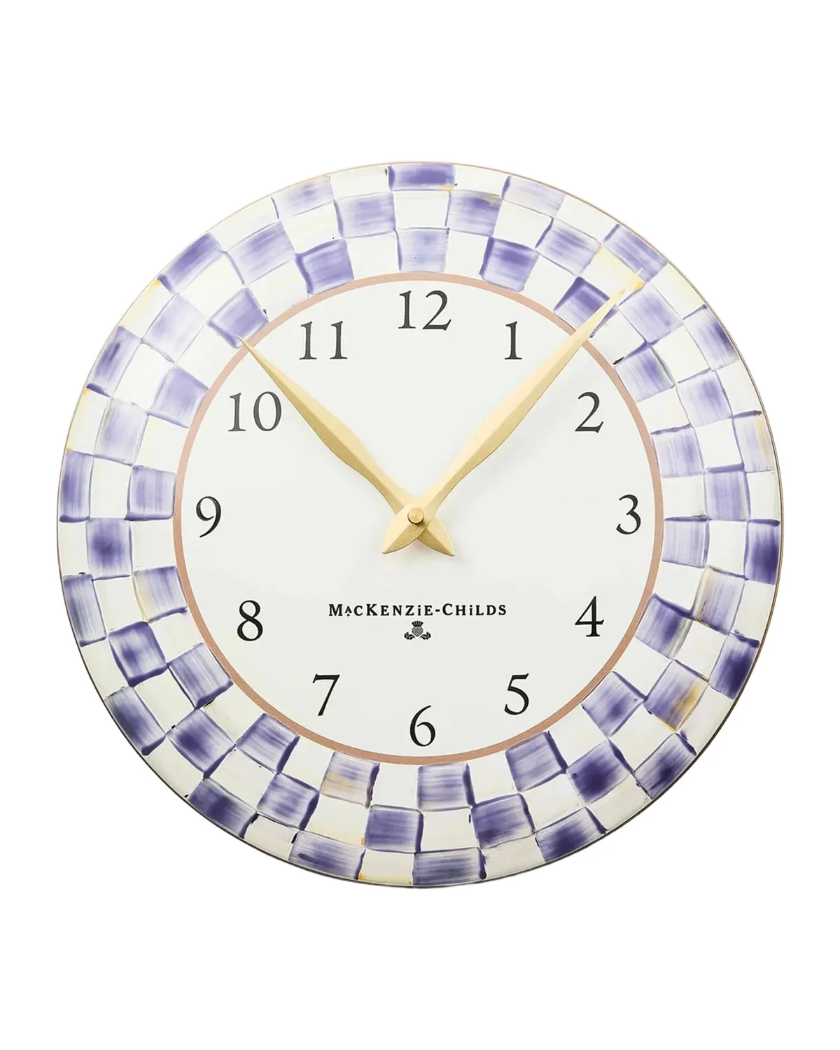 MacKenzie-Childs Violet Check Wall Clock