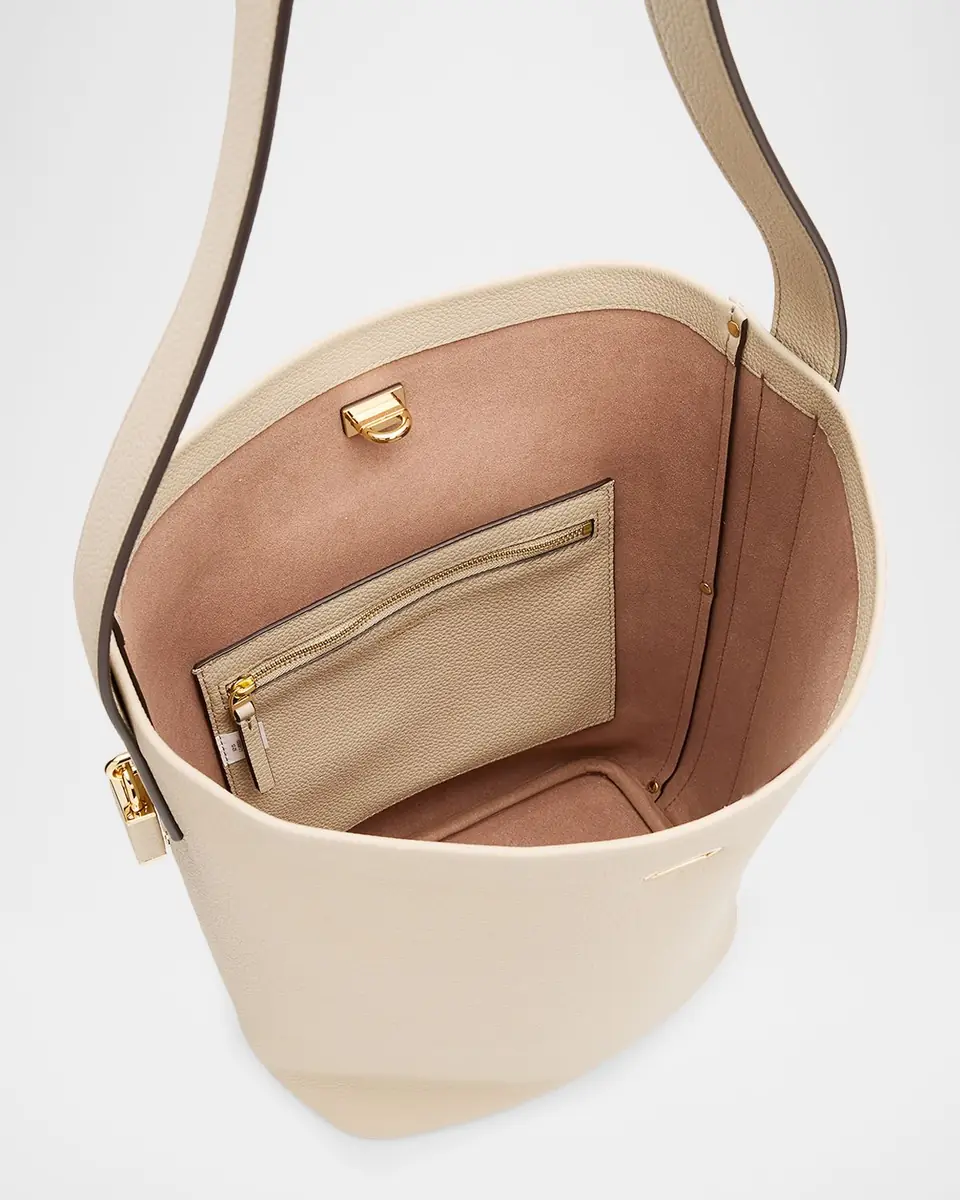 Tory Burch Lock Slim Leather Bucket Bag | Thumbnail 4 Tory Burch Lock Slim Leather Bucket Bag | Thumbnail 4