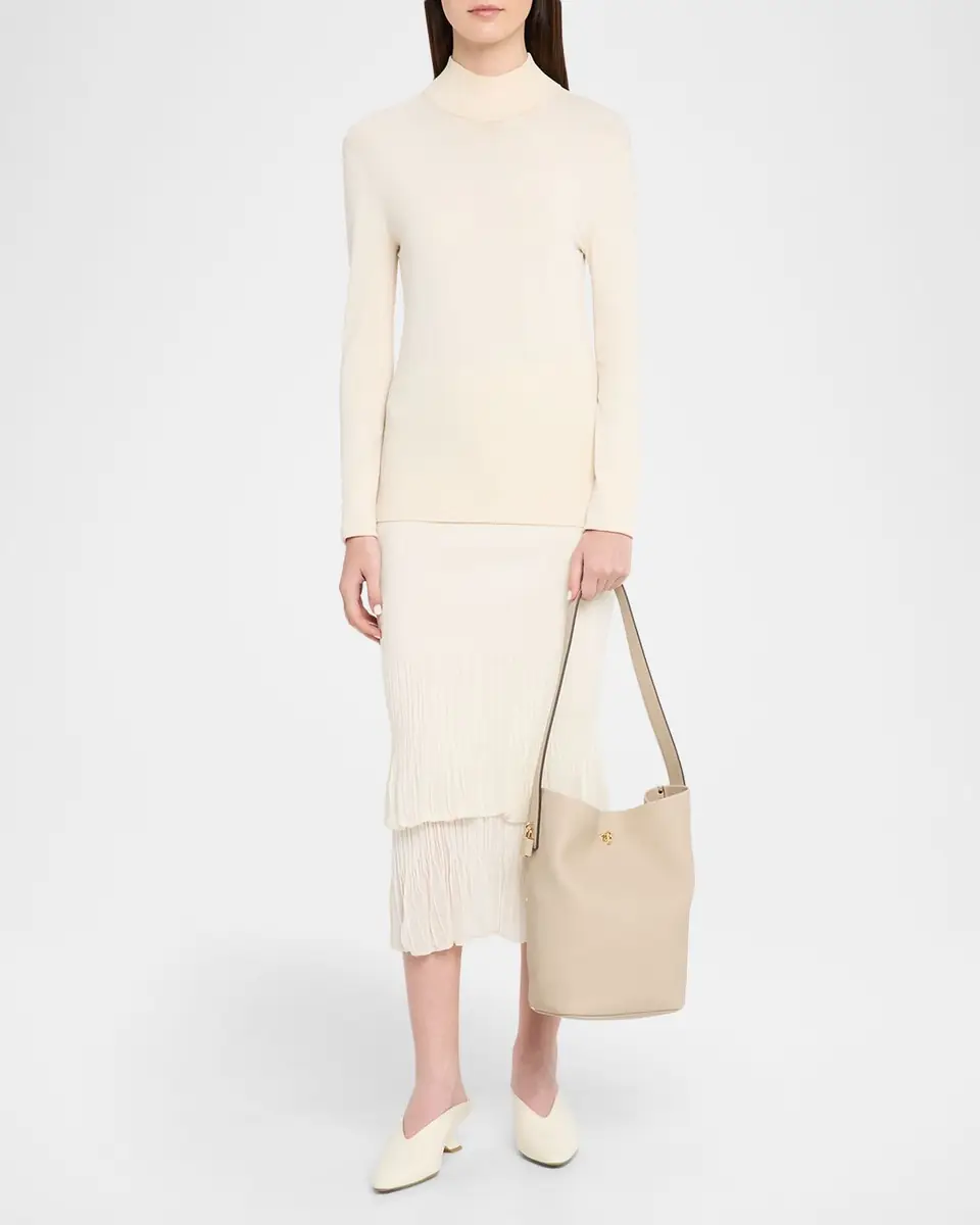Tory Burch Lock Slim Leather Bucket Bag | Thumbnail 6 Tory Burch Lock Slim Leather Bucket Bag | Thumbnail 6