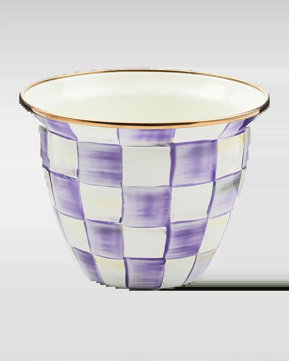 MacKenzie-Childs Violet Check Large Flower Pot | Thumbnail 2 MacKenzie-Childs Violet Check Large Flower Pot | Thumbnail 2