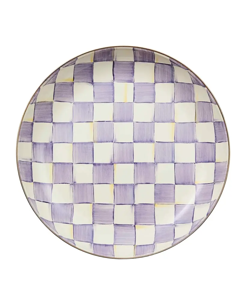 MacKenzie-Childs Violet Check Abundant Bowl