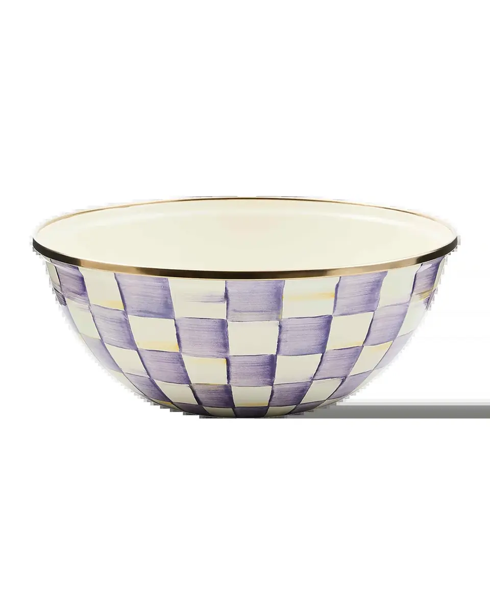 MacKenzie-Childs Violet Check Medium Everyday Bowl | Thumbnail 2