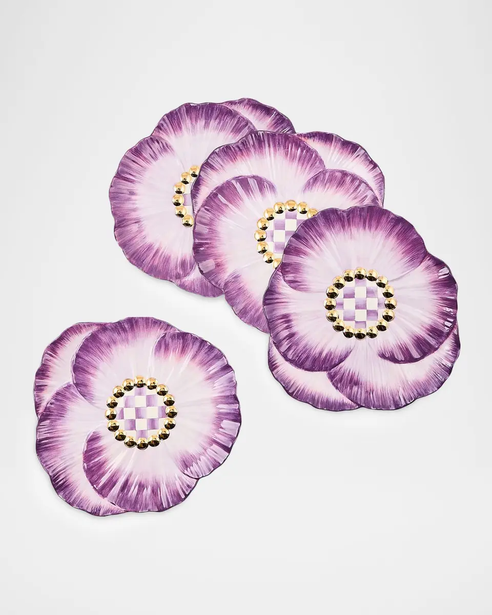 MacKenzie-Childs Pansy Party Ceramic Dessert Plates, Set of 4 | Thumbnail 2 MacKenzie-Childs Pansy Party Ceramic Dessert Plates, Set of 4 | Thumbnail 2