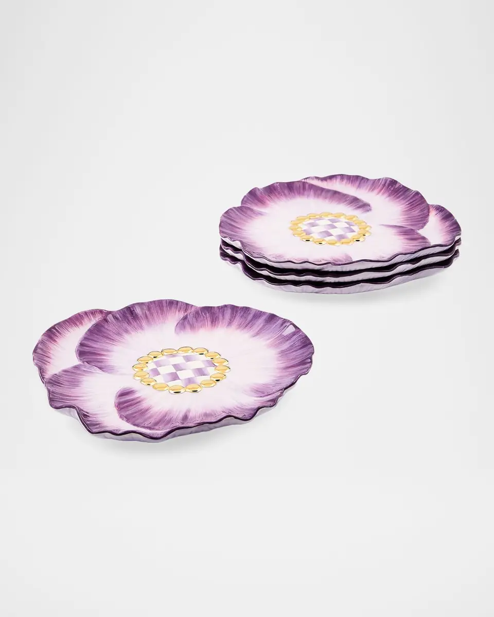 MacKenzie-Childs Pansy Party Ceramic Dessert Plates, Set of 4 | Thumbnail 3 MacKenzie-Childs Pansy Party Ceramic Dessert Plates, Set of 4 | Thumbnail 3