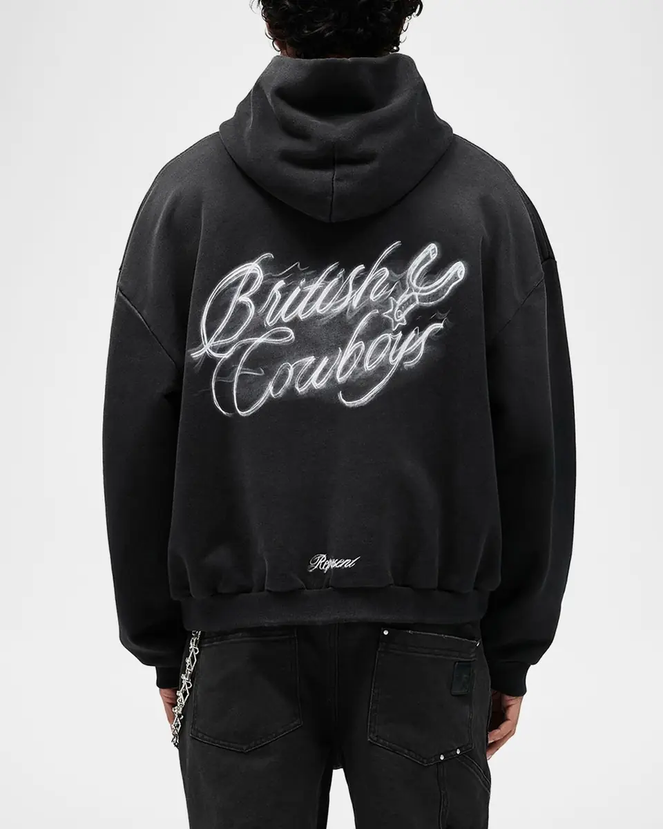 Represent Men's British Cowboys Distressed Hoodie | Thumbnail 3 Represent Men's British Cowboys Distressed Hoodie | Thumbnail 3