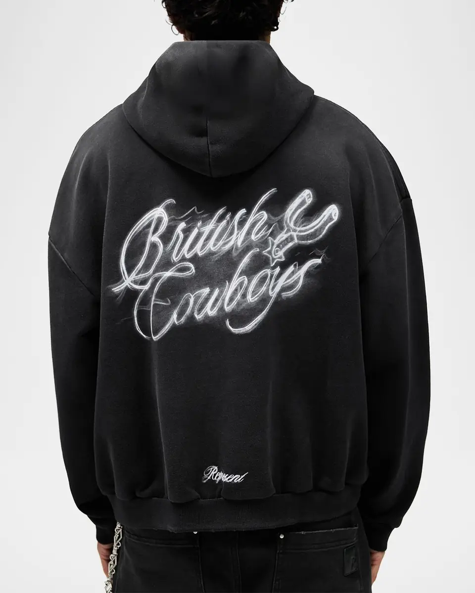 Represent Men's British Cowboys Distressed Hoodie | Thumbnail 5 Represent Men's British Cowboys Distressed Hoodie | Thumbnail 5
